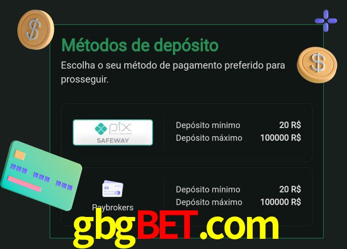 O cassino gbgbet.com oferece uma grande variedade de métodos de pagamento